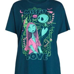 XL Disney Nightmare Before Christmas Graphic T-Shirt Tee Jack & Sally